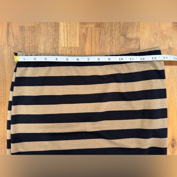 Mauve Black and Tan Striped Midi Skirt - Picture 3 of 4